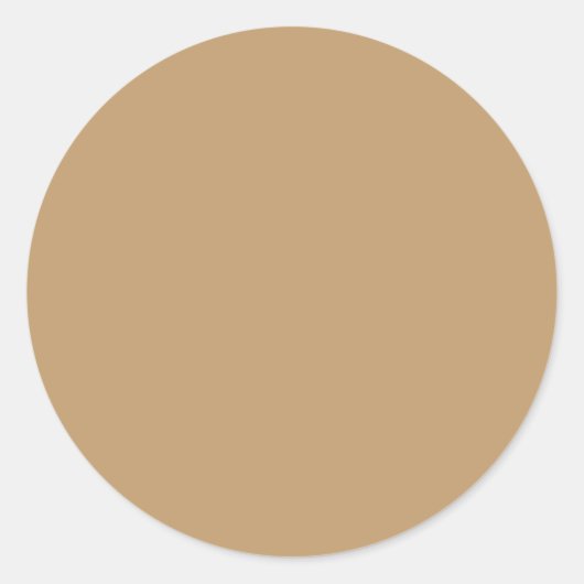 Vaste kleur: Camel Brown Ronde Sticker (Voorkant)