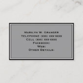 Vaste kleur: donkergrijs visitekaartje (Achterkant)