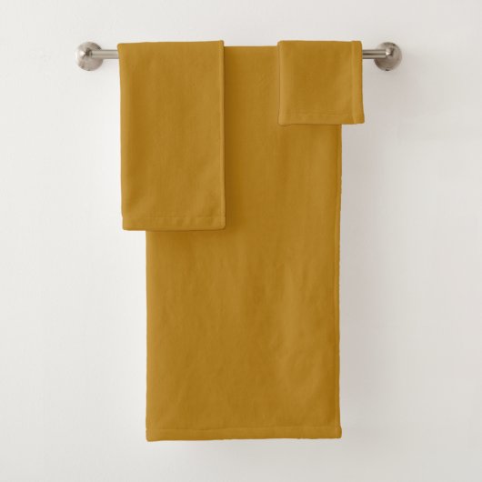 Vaste kleur, donkermosterd, bruingeel bad handdoek (Insitu)