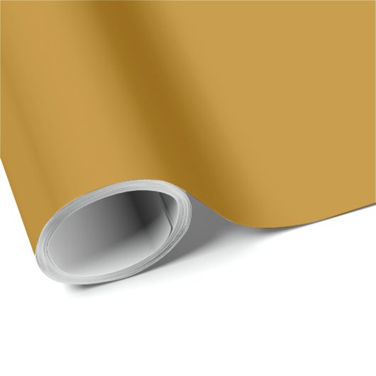 Vaste kleur, donkermosterd, bruingeel cadeaupapier (Rol Hoek)