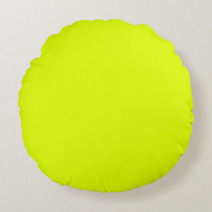 vaste kleur fluorescerend geel rond kussen