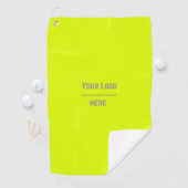 vaste kleur fluorescerend geel - uw logo golfhanddoek (Insitu)