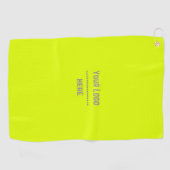vaste kleur fluorescerend geel - uw logo golfhanddoek (Horizontaal)