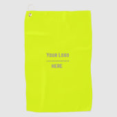 vaste kleur fluorescerend geel - uw logo golfhanddoek (Voorkant)