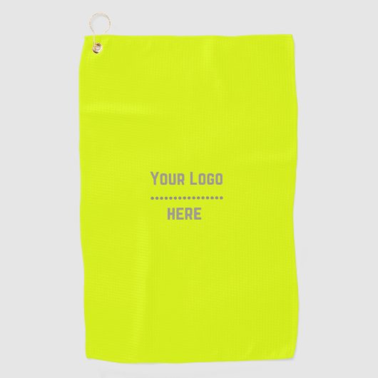 vaste kleur fluorescerend geel - uw logo golfhanddoek (Voorkant)