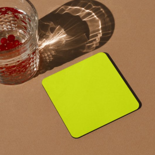 vaste kleur fluorescerende gele achtergrond kartonnen onderzetters