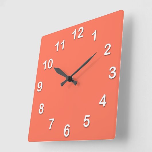 Vaste kleur: koraal vierkante klok (Hoek)