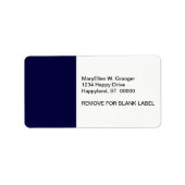 Vaste kleur: Navy Blue Etiket (Voorkant)