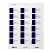 Vaste kleur: Navy Blue Etiket (Full Sheet)