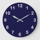Vaste kleur: Navy Blue Grote Klok (Voorkant)