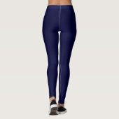 Vaste kleur Navy Blue Modern Stijlvol Leggings (Achterkant)