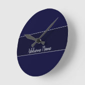 Vaste kleur Navy Blue Modern Stijlvol Ronde Klok (Hoek)
