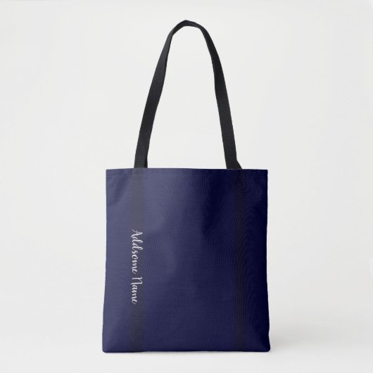 Vaste kleur Navy Blue Modern Stijlvol Tote Bag (Voorkant)