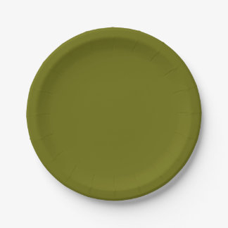 Vaste kleur olijfgroen papieren bordje
