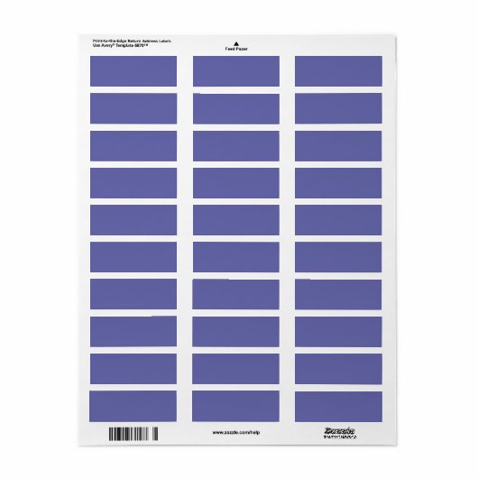 Vaste kleur | paarse blauwe periwinnaresse etiket (Full Sheet)