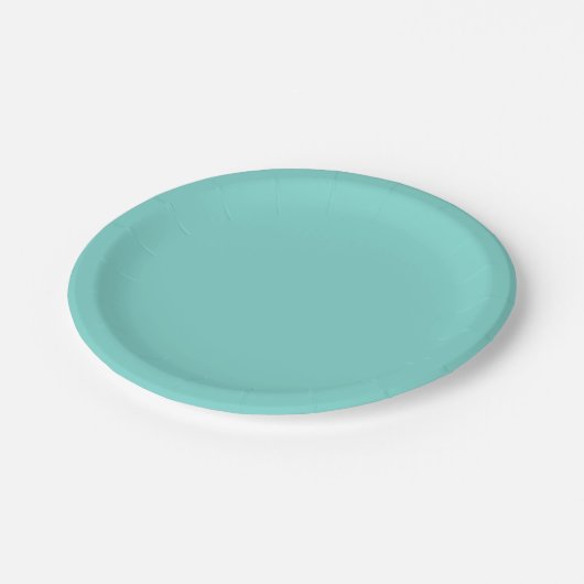 Vaste kleur: Turquoise Aqua Papieren Bordje (Gekanteld)