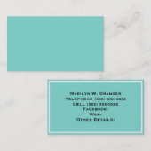Vaste kleur: Turquoise Aqua Visitekaartje (Voorkant / Achterkant)