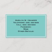 Vaste kleur: Turquoise Aqua Visitekaartje (Achterkant)