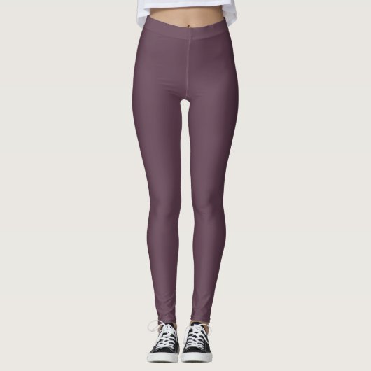 vaste kleur van de aubergine leggings (Voorkant)