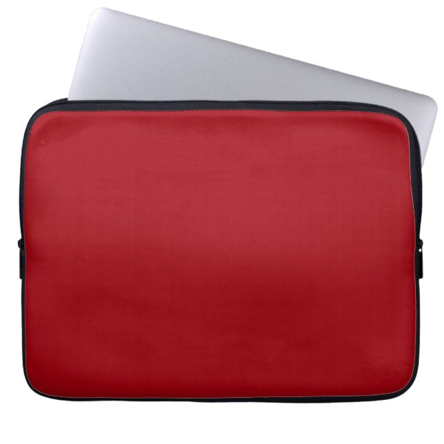Vaste kleur: veenbes rood laptop sleeve (Voorkant)