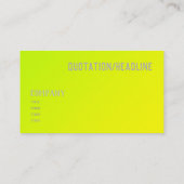 vaste kleur voor chartreuse gele visitekaartje (Achterkant)