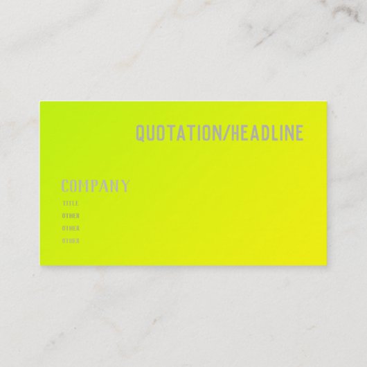 vaste kleur voor chartreuse gele visitekaartje (Achterkant)