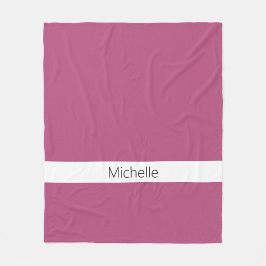 Vaste kleur Warm Roze Elegant Monogrammen Fleece Deken (Voorkant)