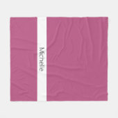 Vaste kleur Warm Roze Elegant Monogrammen Fleece Deken (Voorkant (Horizontaal))