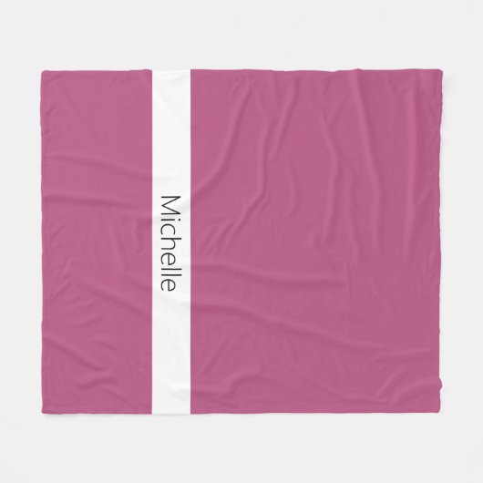 Vaste kleur Warm Roze Elegant Monogrammen Fleece Deken (Voorkant (Horizontaal))