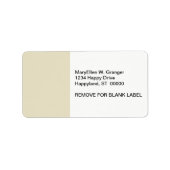 Vaste kleur: Zand-beige Etiket (Voorkant)