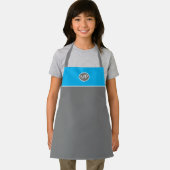 Vaste kleuren Blauwe Grijze Boys Monogram Initiaal Schort (Insitu)