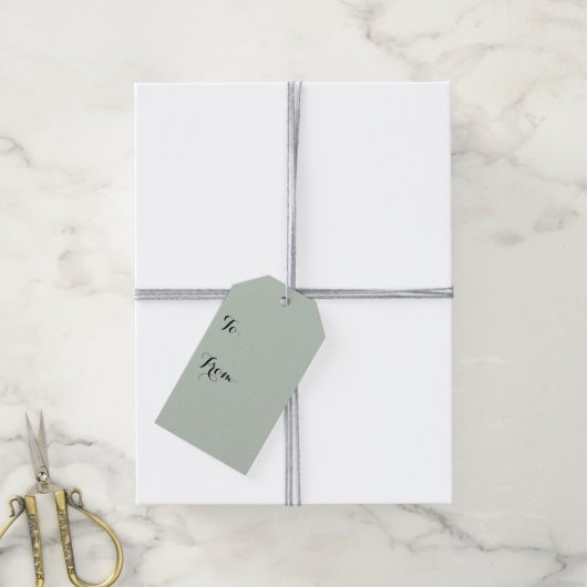 Vaste kleuren Honeydew Cadeaulabel (Met Touw)