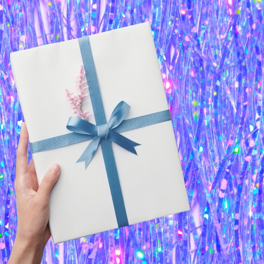 Vaste kleurenkleur met chromatische kant cadeaupapier