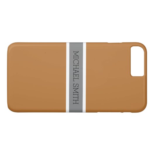 Vaste koper Modern Grey Ribbon Elegant Name Case-Mate iPhone Case (Achterkant (Horizontaal))