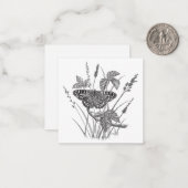 Vaste notitieblokKaart voor vlinderontwerp Notitiekaartje (Voorkant / Achterkant in situ)