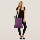 Vaste platte kleur van Byzantium Tote Bag (Op model)