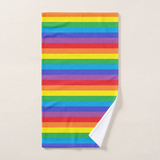 Vaste regenboogstrips bad handdoek (Handdoek)