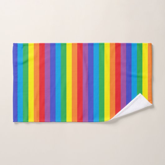 Vaste regenboogstrips bad handdoek (Handdoek)