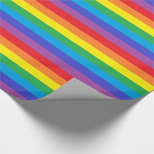 Vaste regenboogstrips cadeaupapier (Hoek)