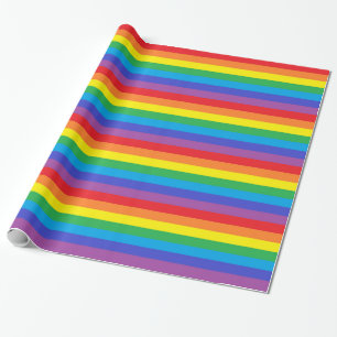 Vaste regenboogstrips cadeaupapier