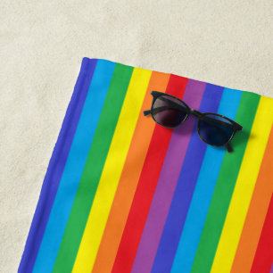 Vaste regenboogstrips strandlaken