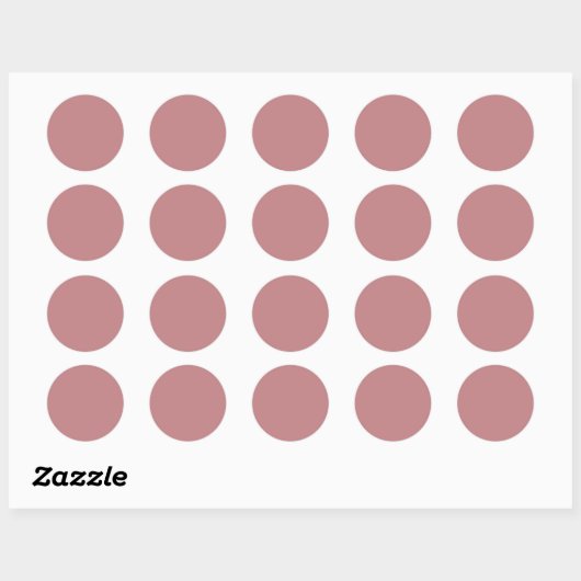 Vaste Rozen kleur Ronde Sticker (Vel)