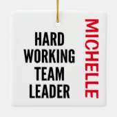 Vaste teamleider op maat keramisch ornament (Achterkant)