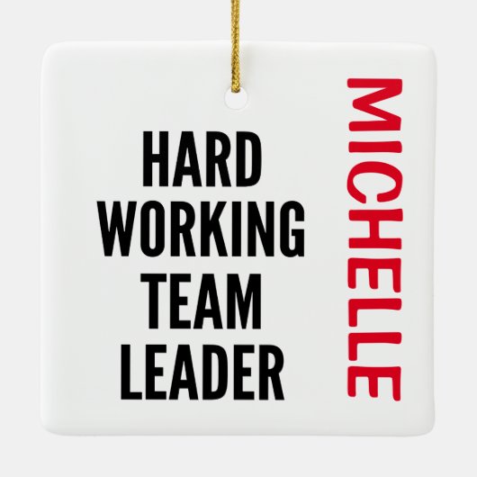 Vaste teamleider op maat keramisch ornament (Achterkant)