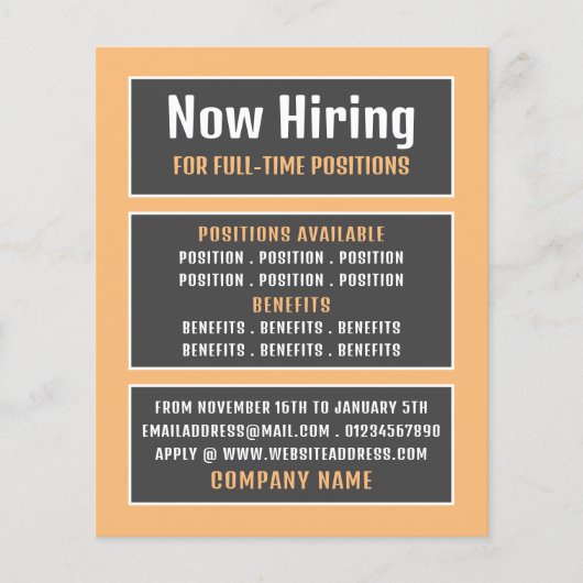 Vaste tekst, vacature Recruitment Adverteren Flyer (Voorkant)