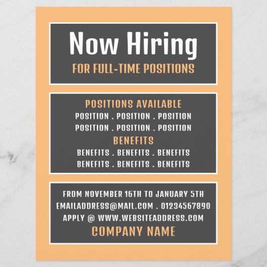 Vaste tekst, vacature Recruitment Adverteren Flyer (Voorkant)