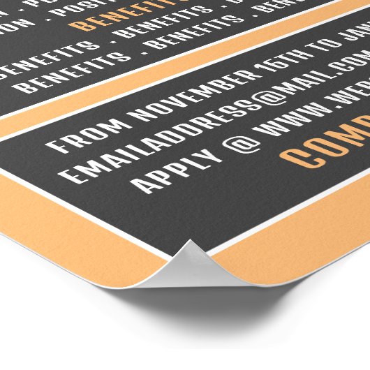 Vaste tekst, vacature Recruitment Adverteren Poster (Hoek)