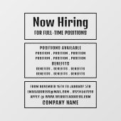 Vaste tekst, vacature Recruitment Adverteren Raamsticker (Vel)