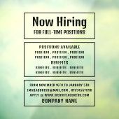 Vaste tekst, vacature Recruitment Adverteren Raamsticker (Vel 3)