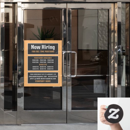Vaste tekst, vacature Recruitment Adverteren Raamsticker (Kantoordeur)